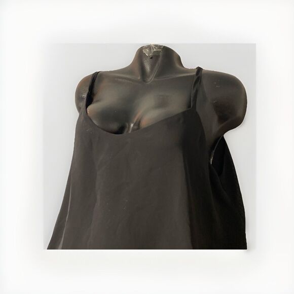 TORRID 2 Plus Size Sophie Chiffon Double Layer Cami Black Sleeveless Tank Top 2X - Picture 1 of 6